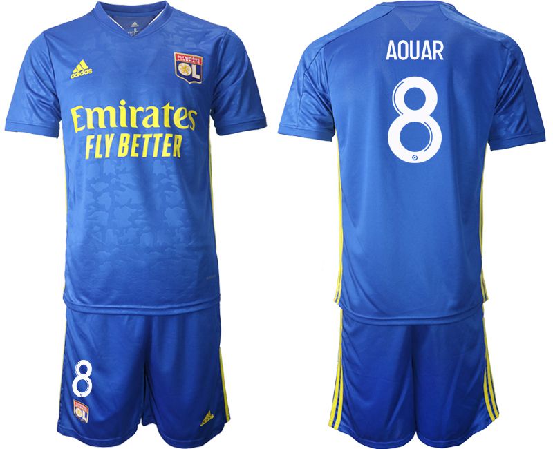 Men 2020-2021 club Olympique Lyonnais away #8 blue Soccer Jerseys